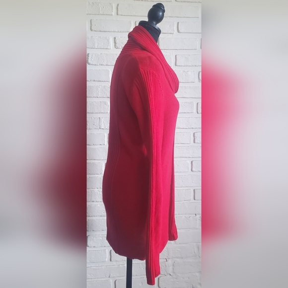 Jones New York Ribbed Knit Cowl Neck Sweater Red Size Large - Picture 5 of 12